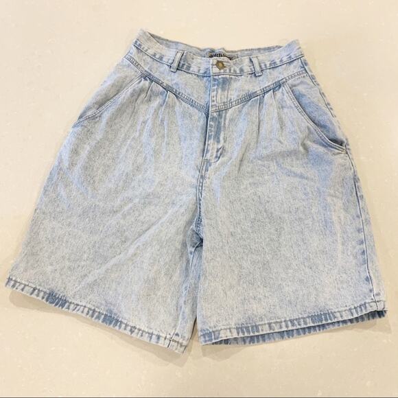 Jordache Pants - Vintage 80s 90s Jordache Pleated High Waist Acid Wash Mom Jean Shorts Jorts 10